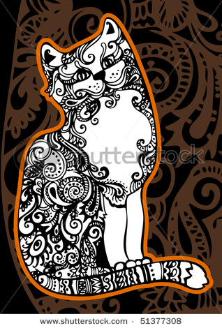 stock-vector-cat-decorated-with-a-vegetative-pattern-51377308 (318x470, 92Kb)