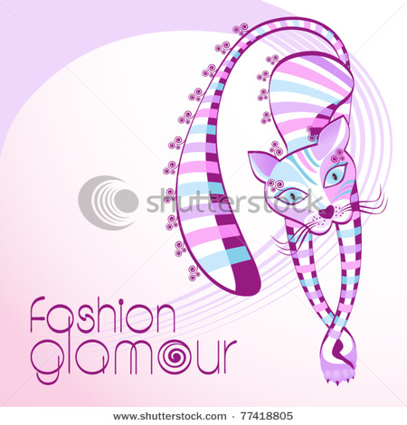 stock-vector-vector-fashion-glamour-cat-77418805 (450x470, 76Kb)