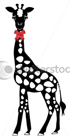 stock-vector-black-white-giraffe-with-red-ribbon-on-white-background-74030389 (226x444, 45Kb)