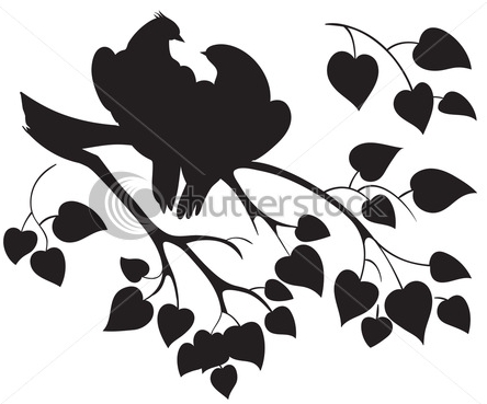 stock-vector-vector-silhouette-of-love-birds-sitting-on-branch-tree-94502440 (444x369, 77Kb)