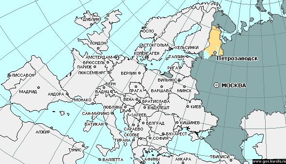 Карта россии с городами петрозаводск