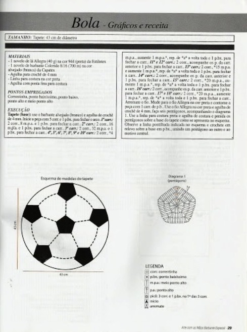 Вязаный футбольный мяч крючком схема и описание