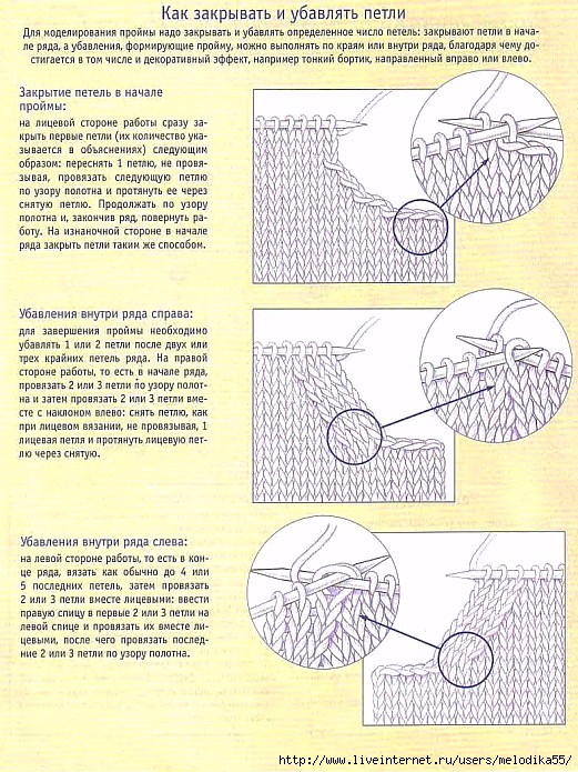 Как убавлять петли спицами - основные способы