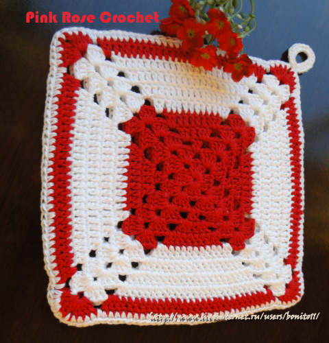 Pega Panelas Croche Quadrado Bicolor Crochet Granny Square Pot Holders (480x500, 590Kb)