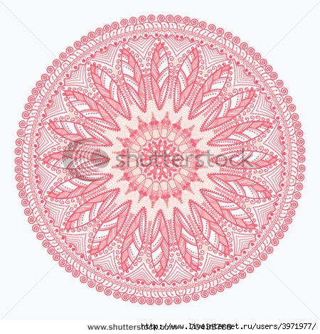 stock-vector-indian-ornament-kaleidoscopic-floral-pattern-mandala-in-pink-70435768 (450x470, 208Kb)