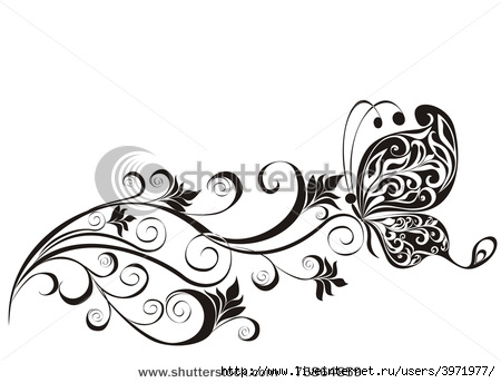 stock-vector-vector-floral-ornament-with-butterfly-element-for-design-75864859 (450x344, 75Kb)