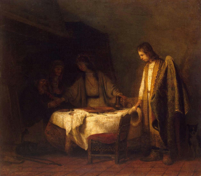 Tobias' Farewell to His Parents, oil on canvas, The Hermitage, St. Petersburg (700x614, 388Kb)