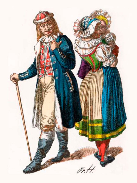 Böhmen -Pilsen- Bursche & Mädchen, 1830  (526x700, 353Kb)