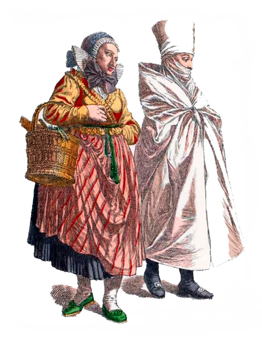 Wenden-Dienstmädchen & Frau in Trauer, 1816  (537x700, 306Kb)