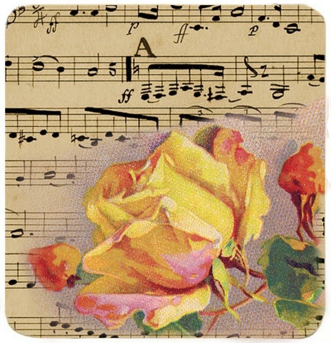 French sheet music and yellow rose tags3 (673x700, 379Kb)