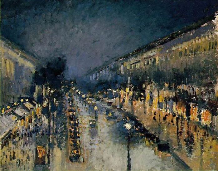 Бульвар Монмартр Ночь 1897 (700x548, 94Kb)