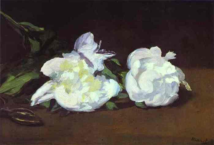 Branch of White Peonies and Shears. 1864. (700x473, 15Kb)