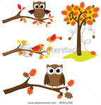  stock-vector-set-of-autumn-nature-elements-owls-and-birds-on-branches-and-oak-tree-80911099 (450x470, 69Kb)
