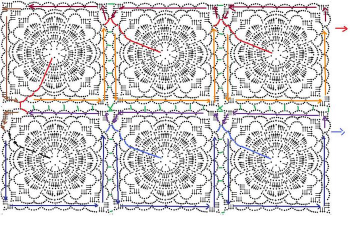 Идеи на тему «Безотрывное вязание квадратов» (53) | вязание, схемы вязания крючком, вязание крючком