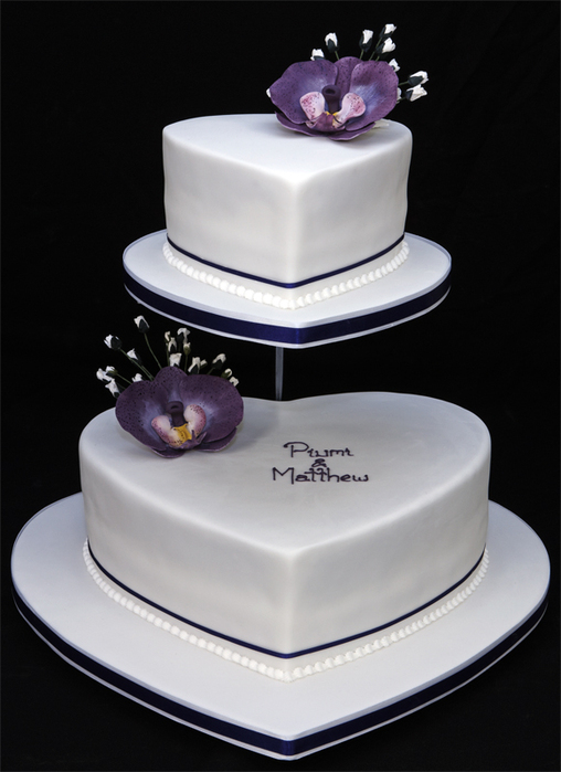 W000832 Heart Shaped Wedding Cake with Handmade Sugar Orchids (508x700, 196Kb)