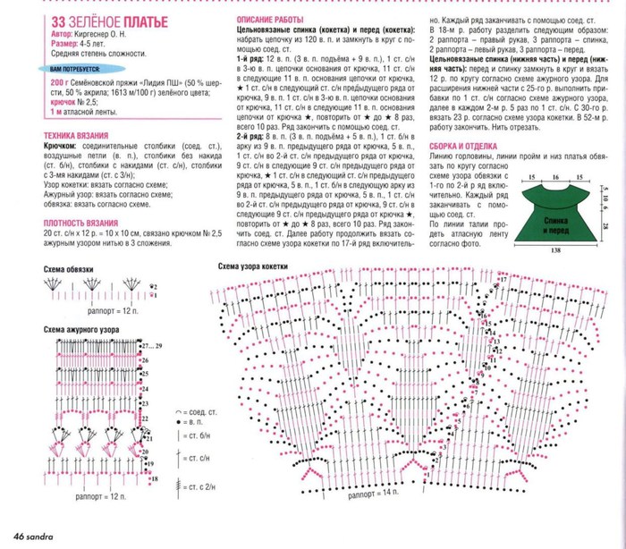 Летнее платье крючком схемы