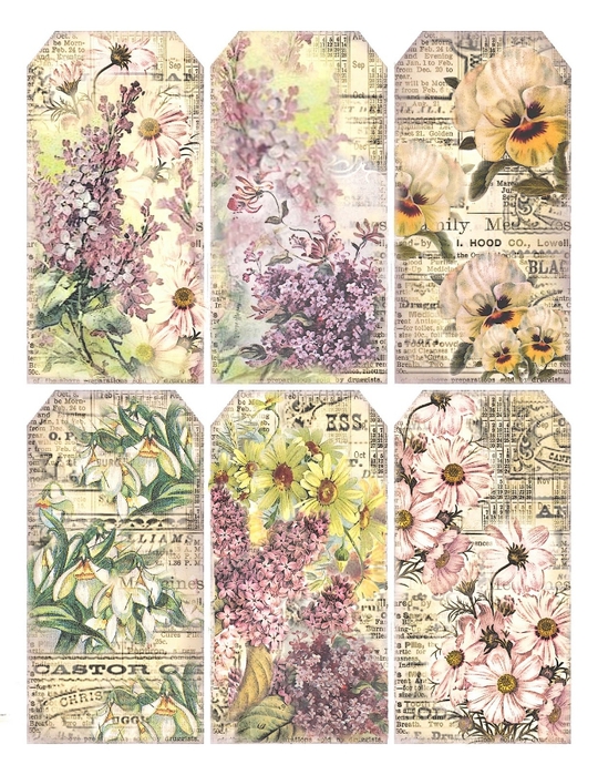 Gift tags advertisement background medicine labels floral pastel (540x700, 348Kb)