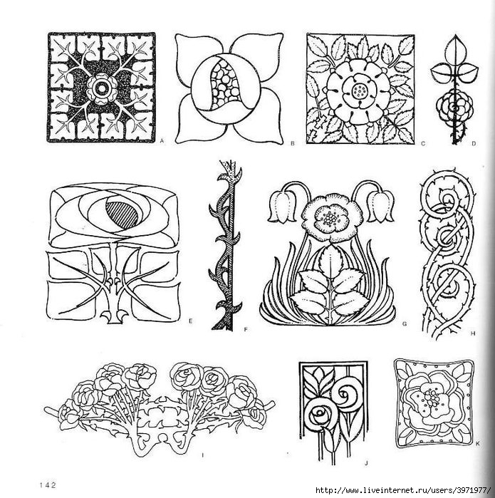 4000 motifs de fleurs et de plantes (130) (695x700, 281Kb)