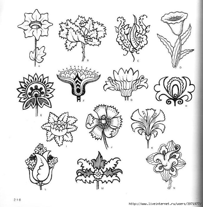 4000 motifs de fleurs et de plantes (204) (689x700, 253Kb)
