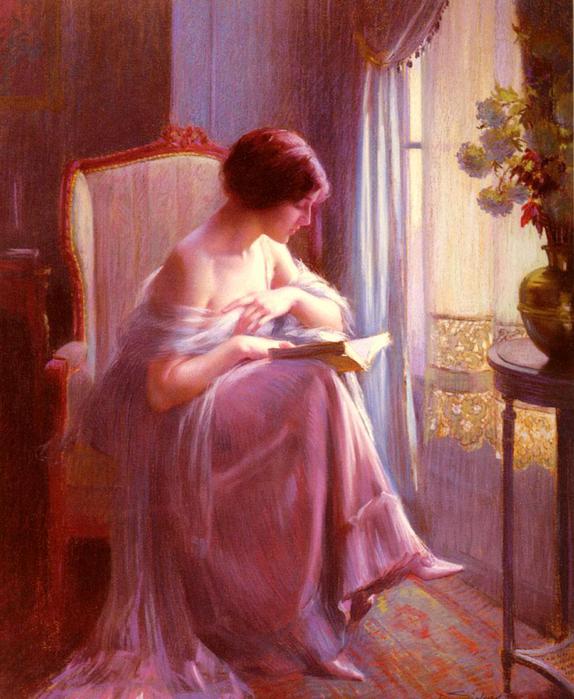 Young Woman Reading By A Window (574x700, 62Kb)