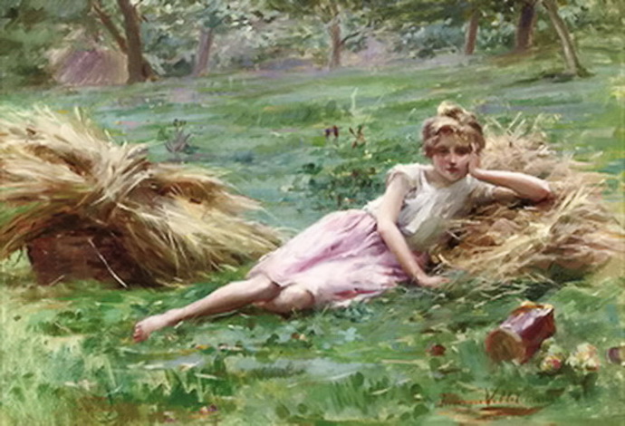 Jeune fille etendue dans l'herbe (690x470, 120Kb)