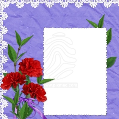 white-frame-with-flower-and-ribbons-on-the-violet-background (400x400, 54Kb)