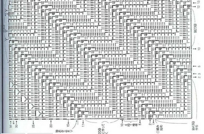 Вязание крючком по диагонали схемы и описание