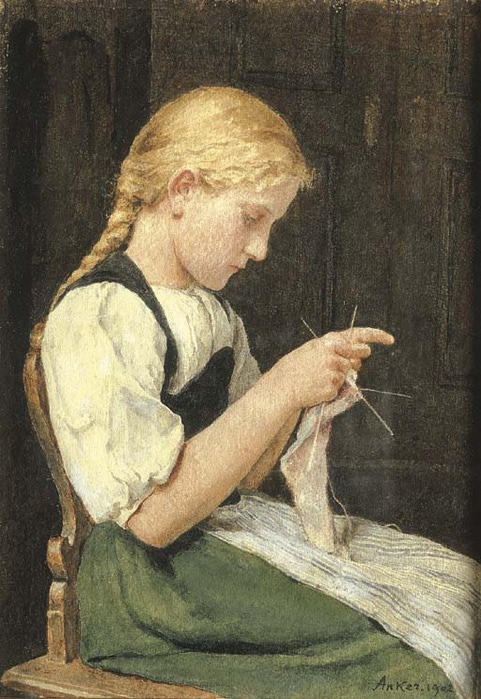 Strickendes Mädchen, 1902 (481x700, 126Kb)