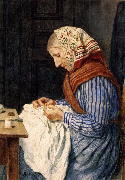 A Farmer's Wife, Sewing (483x700, 309Kb)