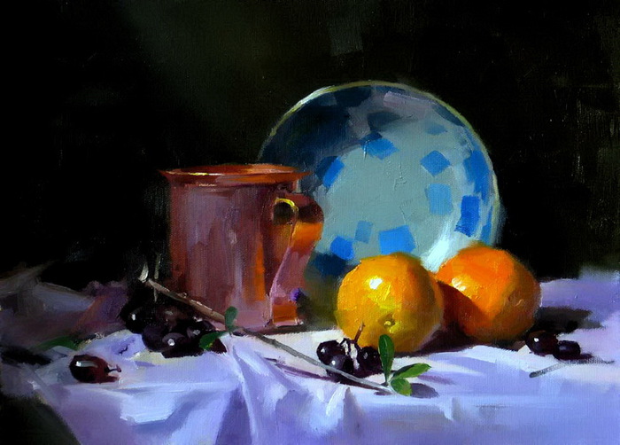 Copper cup and oranges (700x502, 99Kb)