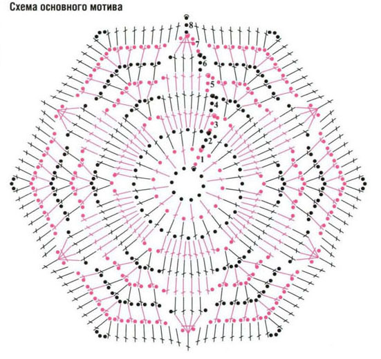 Шестигранник крючком схема для тапок