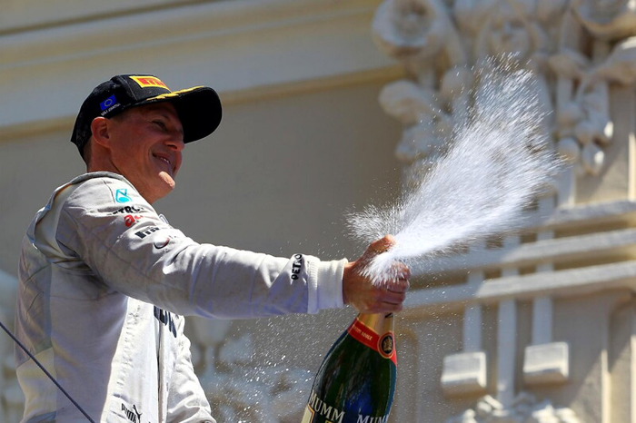 24.06.2012 European Grand Prix. Third placed Michael Schumacher.