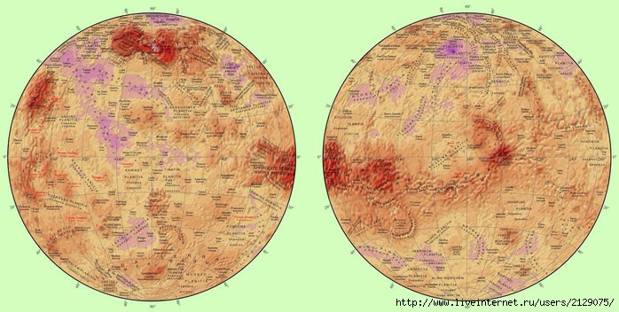 Подробная карта венеры