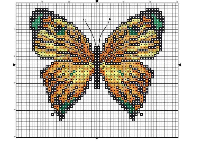 Бабочка из бисера схема крестиком