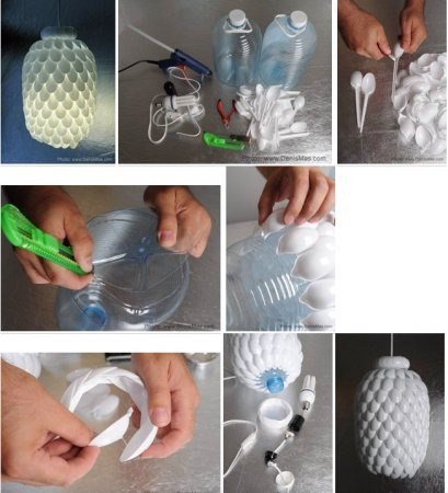Дизайнерская люстра из пластиковых ложек: мастер-класс