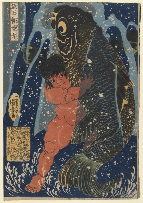 oniwakamaru-and-the-giant-carp-fighting-underwater (493x700, 110Kb)