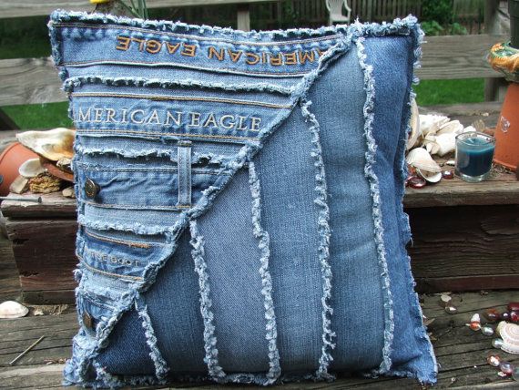 Подушки из старых джинсов своими руками фото