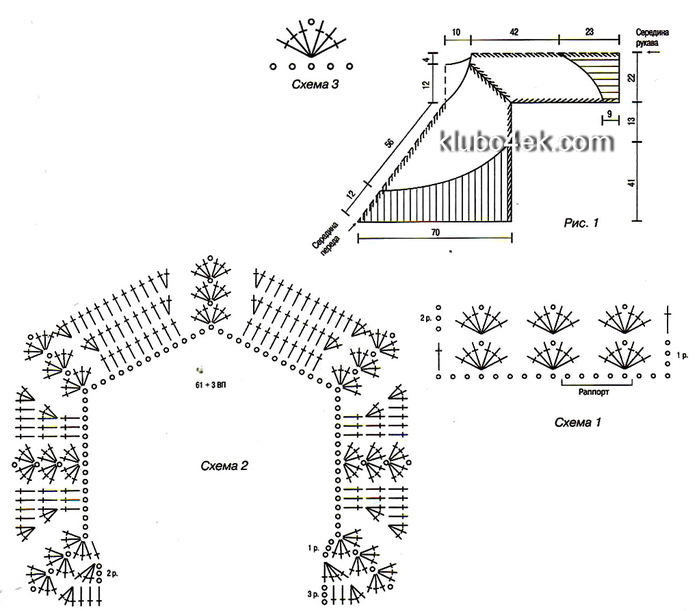 Вязание крючком пончо от горловины схемы