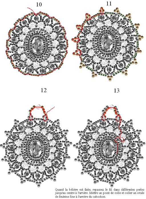 Оплетение кабошона бисером схемы