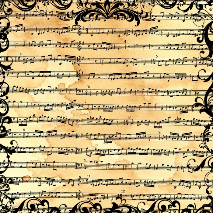free digital scrapbook paper_music sheet collage_backgound (700x700, 525Kb)