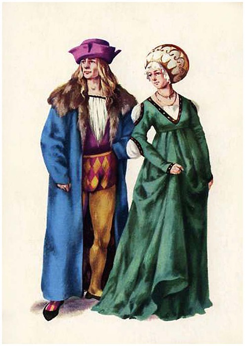 Traditional costumes - Mieszczanskie- ca XVI  (496x700, 78Kb)