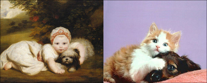 кошки в живописи 1 (700x281, 78Kb)