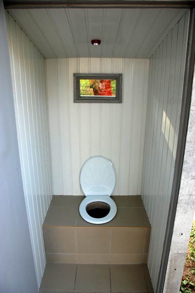 Дачный туалет украсить внутри