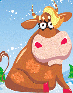 Коровка ходит. Анимационная корова. Корова мультипликация. Веселая корова.. Анимированная корова.