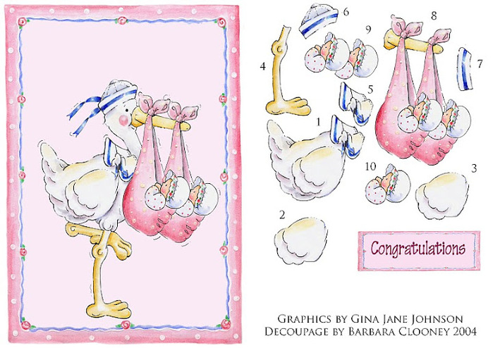 Baby Stork twin girls NUMBERED (700x494, 130Kb)