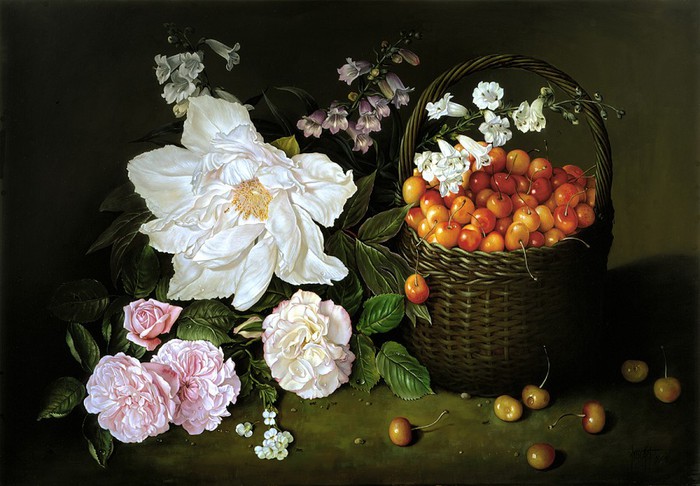 DELIGHTS OF THE GARDEN 46x66 cms Oil on canvas 1998 (700x486, 95Kb)