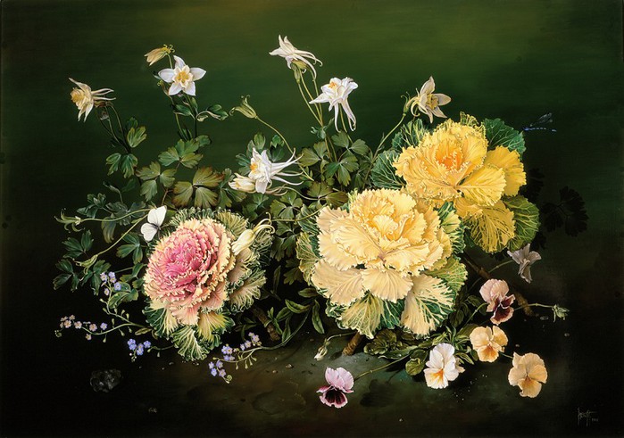 ORNAMENTAL CABBAGES 61x86 cms Oil on canvas 1997 (700x491, 106Kb)