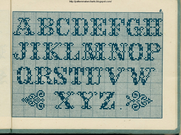 Alphabete u. Muster zum Waschezeichnen und Sticken iii -08 (700x520, 359Kb)