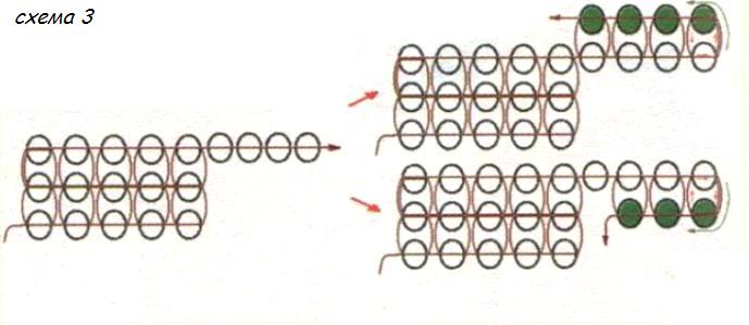 Кольцо в 3 ряда схема