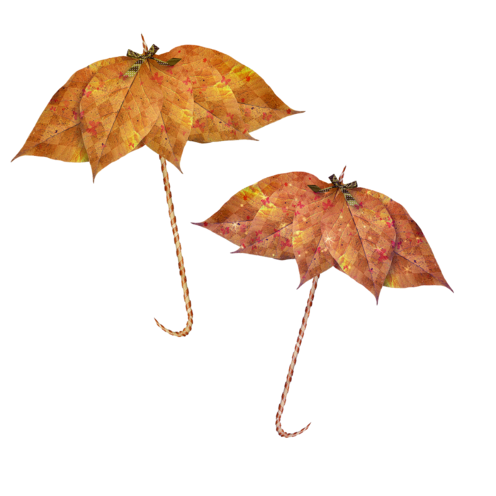 Зонтик Из Осенних Листьев Фото